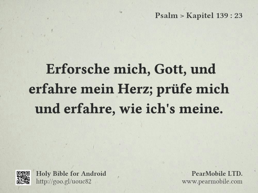 Psalm, Kapitel 139:23